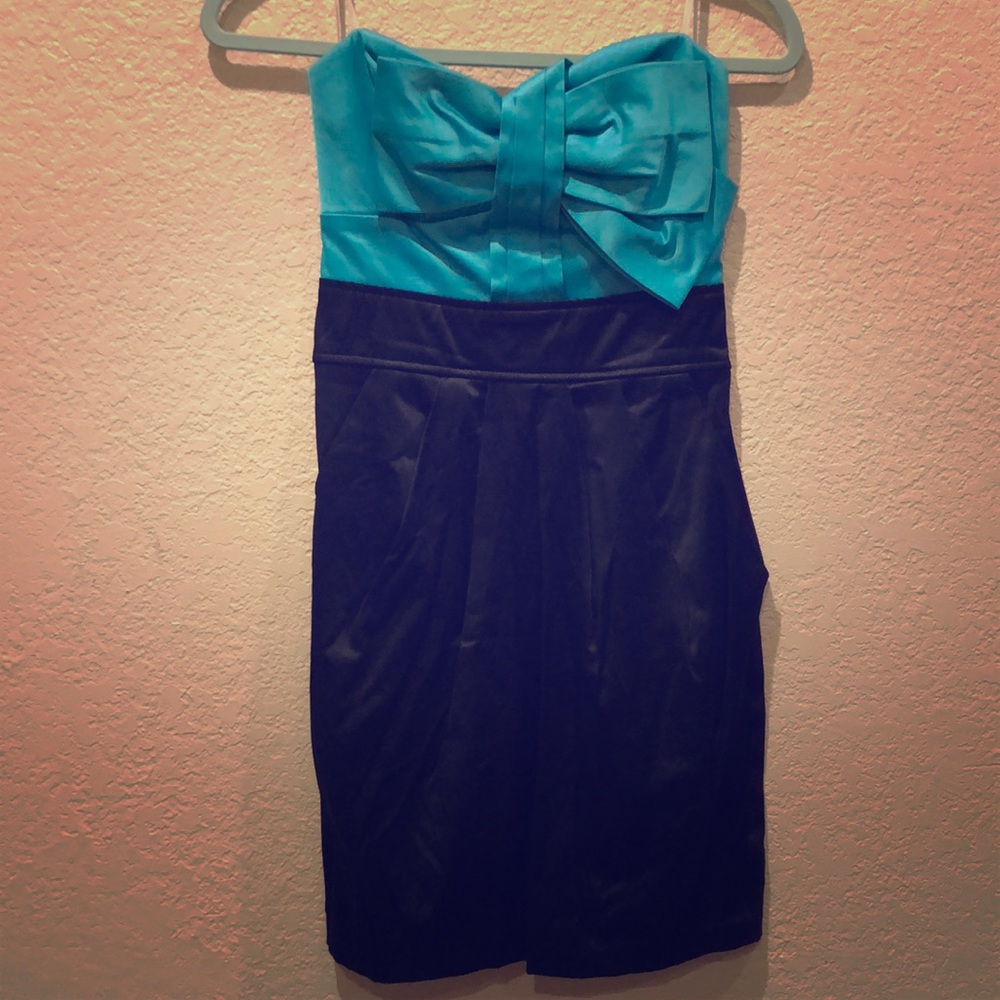 Half blue n black dress